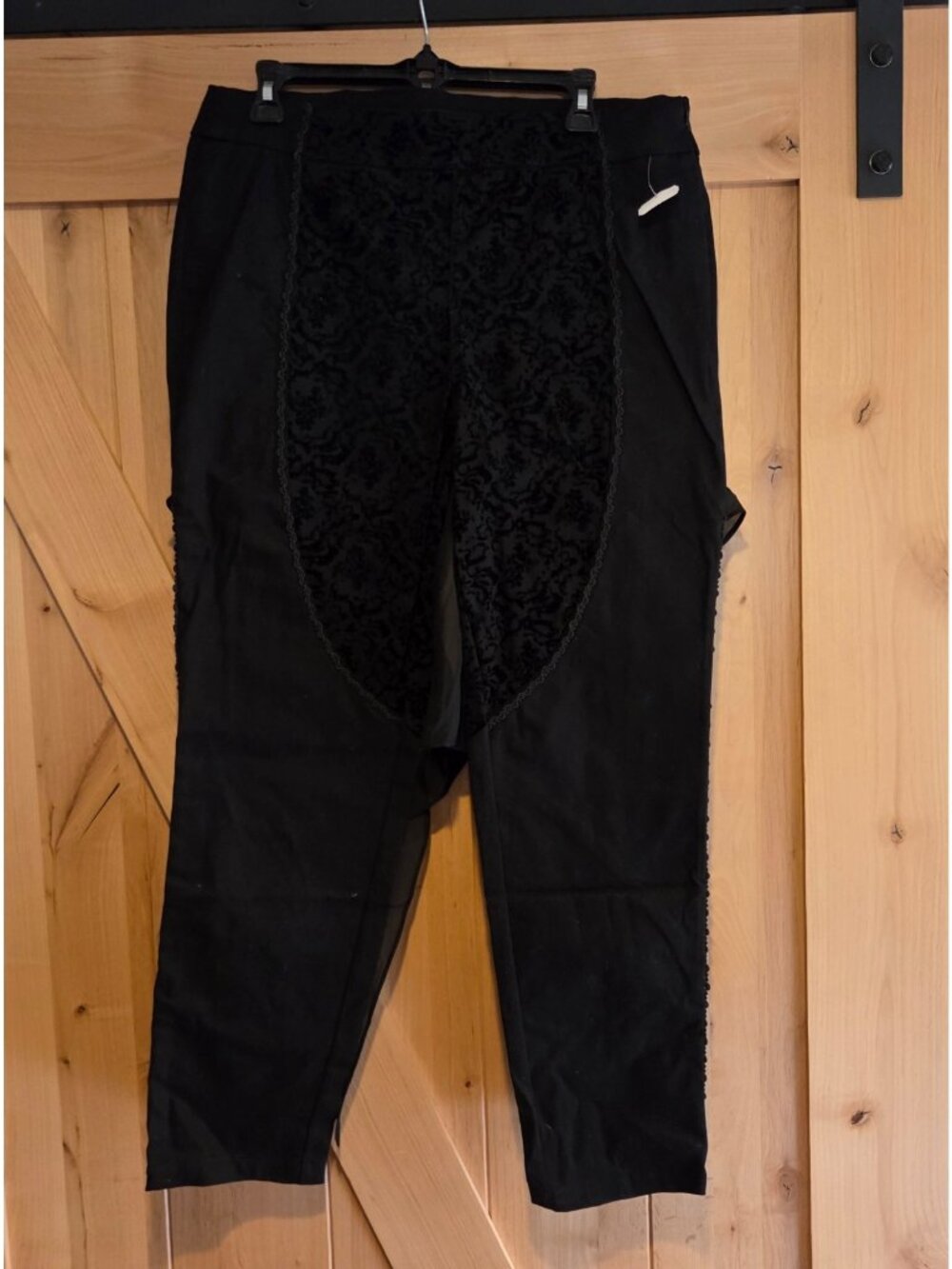 New! Punk Rave Women Sz L Gothic Half Skirt Pants Steampunk Rock Velvet Burnout